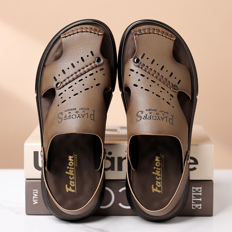 Chengfa Sandale pentru bărbați 2025, talpă moale, vârf deschis, respirante, impermeabile, antiderapante, pentru plajă și exterior