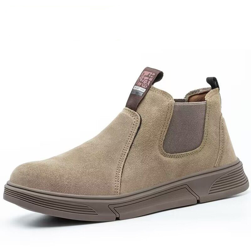 Muške radne cipele s čeličnim vrhom, otporne na udarce i probijanje, zavarivačke cipele, slip-on, velur, protiv opeklina