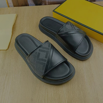 Deluxe muške kožne sandale s dijagonalnim jacquard uzorkom, ljeto 2025, FW08, FD, debeli potplat 7X1674