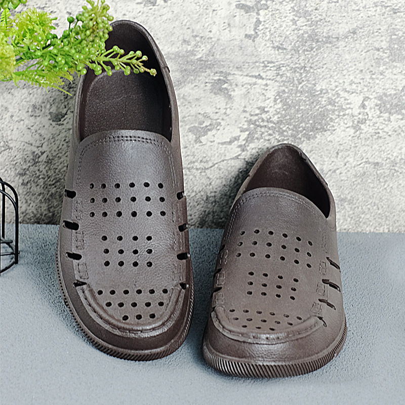 Pantofi casual din cauciuc pentru bărbați, sandale de vară pentru exterior, talpă moale și perforații respirabile