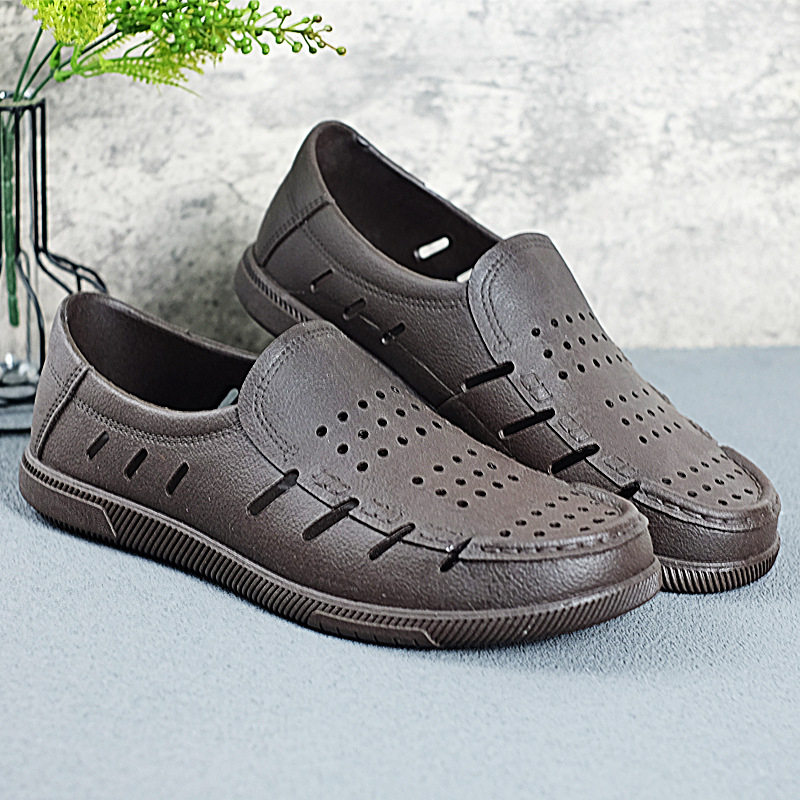 Pantofi casual din cauciuc pentru bărbați, sandale de vară pentru exterior, talpă moale și perforații respirabile