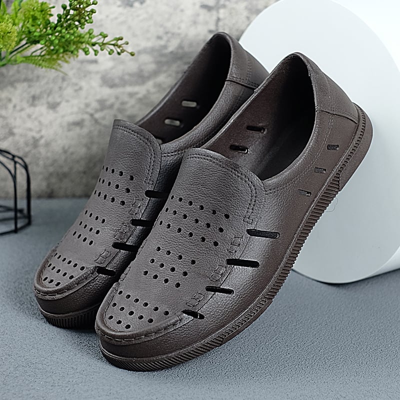 Pantofi casual din cauciuc pentru bărbați, sandale de vară pentru exterior, talpă moale și perforații respirabile