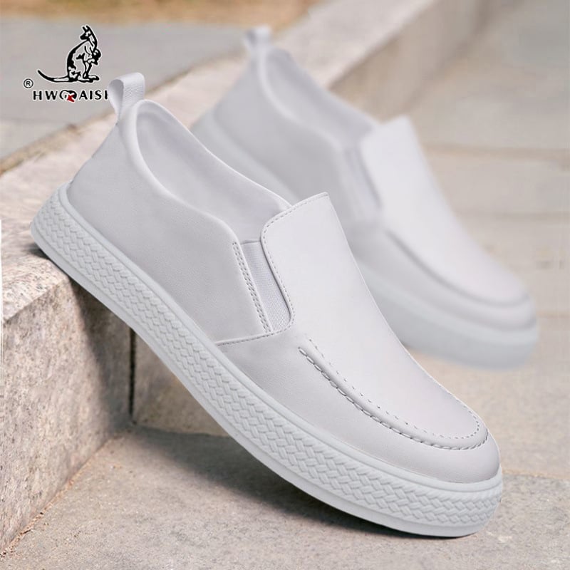 Ljetne muške slip-on mokasice, prozračne, jednobojne, casual obuće s ravnom potplatom