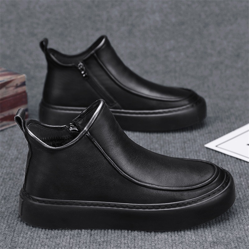 Muške PU Martin čizme za proljeće, s debelim potplatom, casual stil