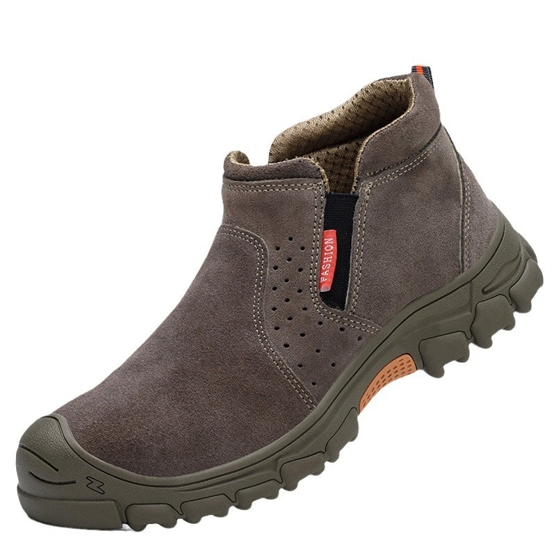 Zaštitne cipele za zavarivanje od kože krave, otporne na visoke temperature, slip-on, s čeličnim prstom, protiv proboja i udara, čvrsta podstija