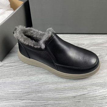 Muške zimske čizme slip-on od prave kože sa vunenom podstavom, debelo tople snježne čizme s kožno-krznenom unutrašnjošću