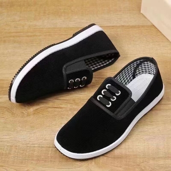 Unisex crne cipele od korduroj materijala, slip-on, mekan potplat, protuklizne, izdržljive, svakodnevne radne cipele