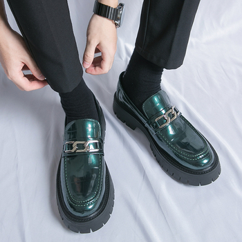 Мъжки кожени обувки в британски стил, нисък връх, slip-on, удобна мека подметка, подходящи за всички сезони, плюс размер