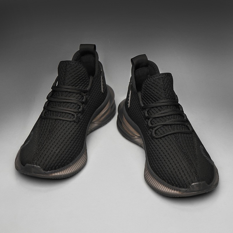 Нови мъжки Flyknit маратонки, дишащо мрежесто горнище, тънко омекотяване и подметка попкорн, стилни и универсални спортни обувки