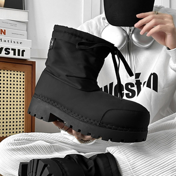 Snow boots Big-Toe Paris za muškarce i žene, s debelim potplatom, povećanjem visine, protuklizne, vodootporne, s vezicama, vanjske skijaške čizme