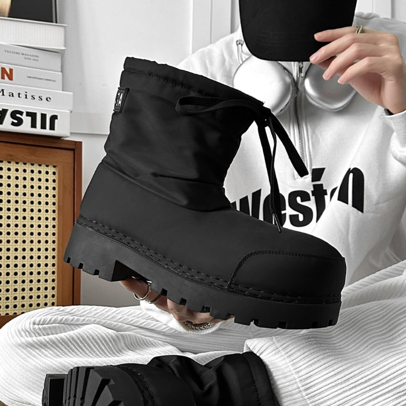 Snow boots Big-Toe Paris za muškarce i žene, s debelim potplatom, povećanjem visine, protuklizne, vodootporne, s vezicama, vanjske skijaške čizme