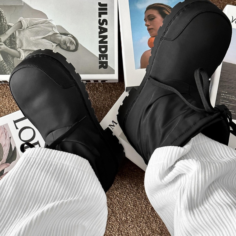 Snow boots Big-Toe Paris za muškarce i žene, s debelim potplatom, povećanjem visine, protuklizne, vodootporne, s vezicama, vanjske skijaške čizme