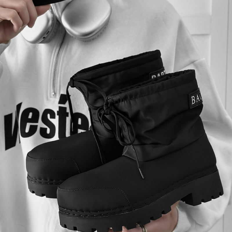 Snow boots Big-Toe Paris za muškarce i žene, s debelim potplatom, povećanjem visine, protuklizne, vodootporne, s vezicama, vanjske skijaške čizme