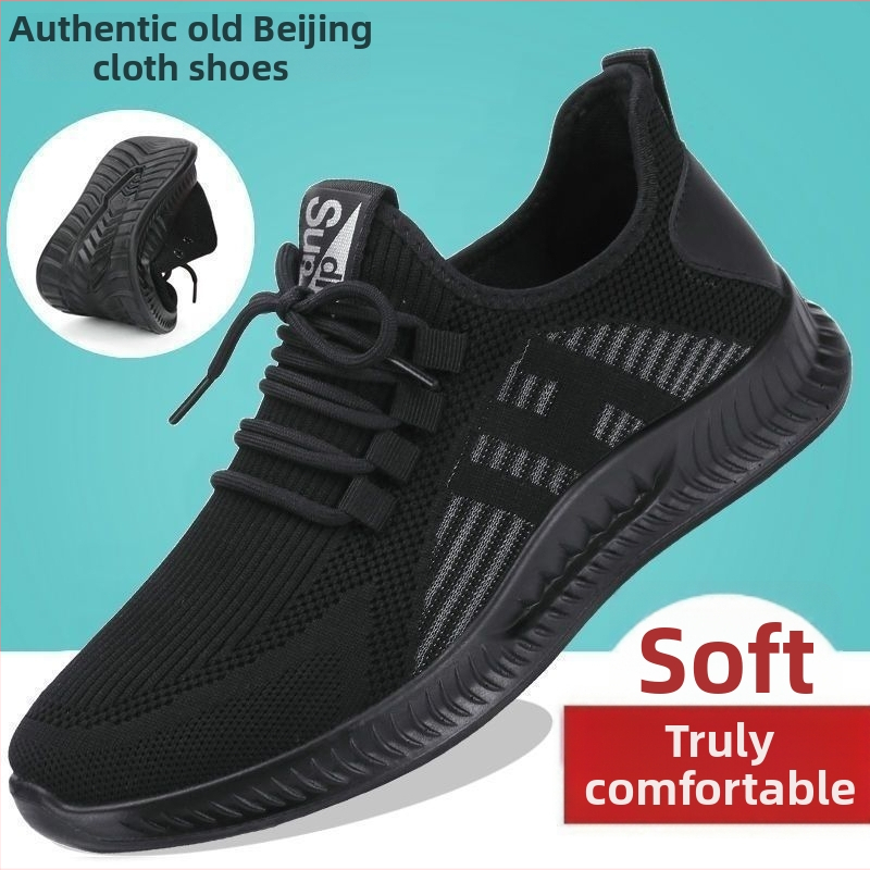 Muške platnene tenisice Old Beijing, ljetne prozračne mrežaste, mekana podloga, protuklizne, velike veličine