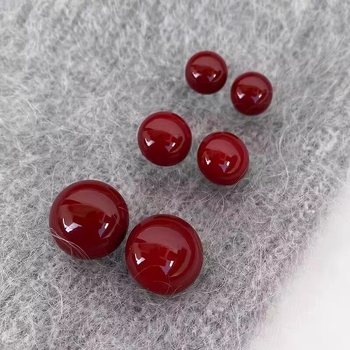 Naušnice od srebra 999, burgundske boje, u obliku graha, za žene, s ugrađenim perlama, retro Hong Kong stil