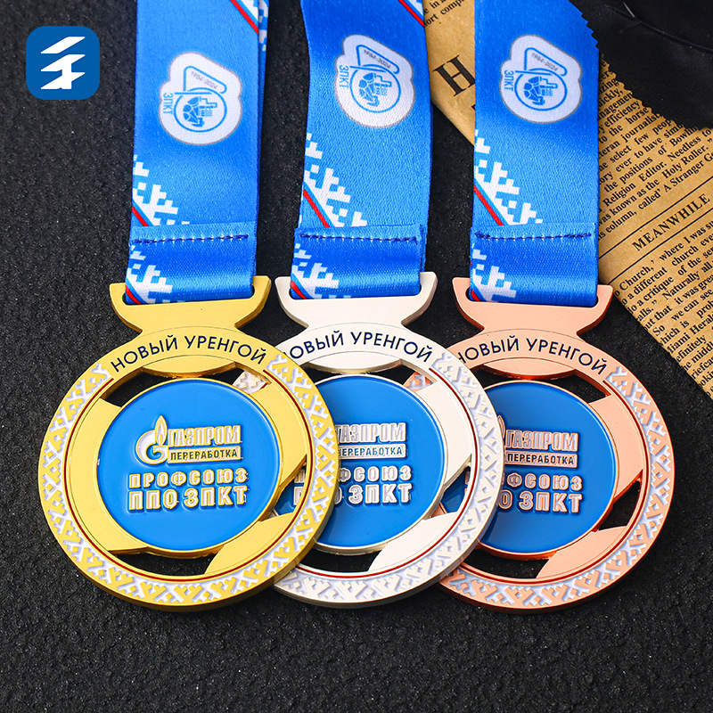 Mat zlatne, srebrne i bakrene medalje za događaje – prilagođene metalne spomen medalje s naramenicom za korporacije i škole maratona