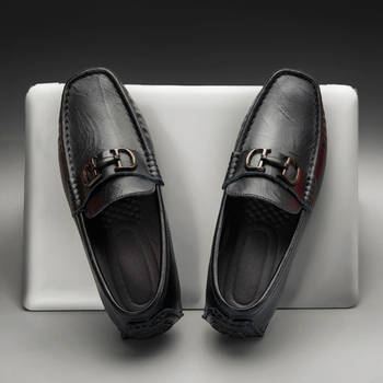 Muške kožne loaferice s prozračnom mekom potplatom, casual slip-on u britskom stilu za ljeto