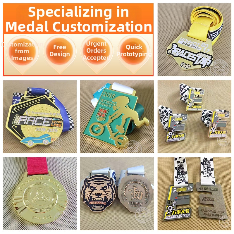 Prilagođena metalna medalja za natjecanja – zlatna, srebrna i brončana – viseći dizajn za sportske događaje i maratone – spomen medalja