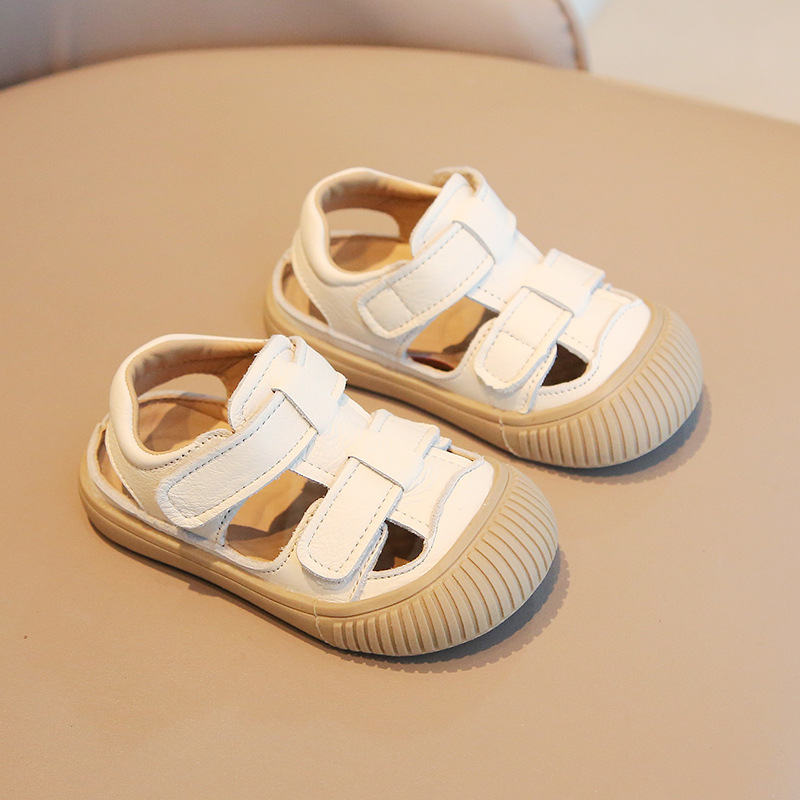 Ljetne dječje kožne sandale s mekanom potplatom, protivklizne, s Velcro kopčanjem, unisex, za djecu 1–3 godine