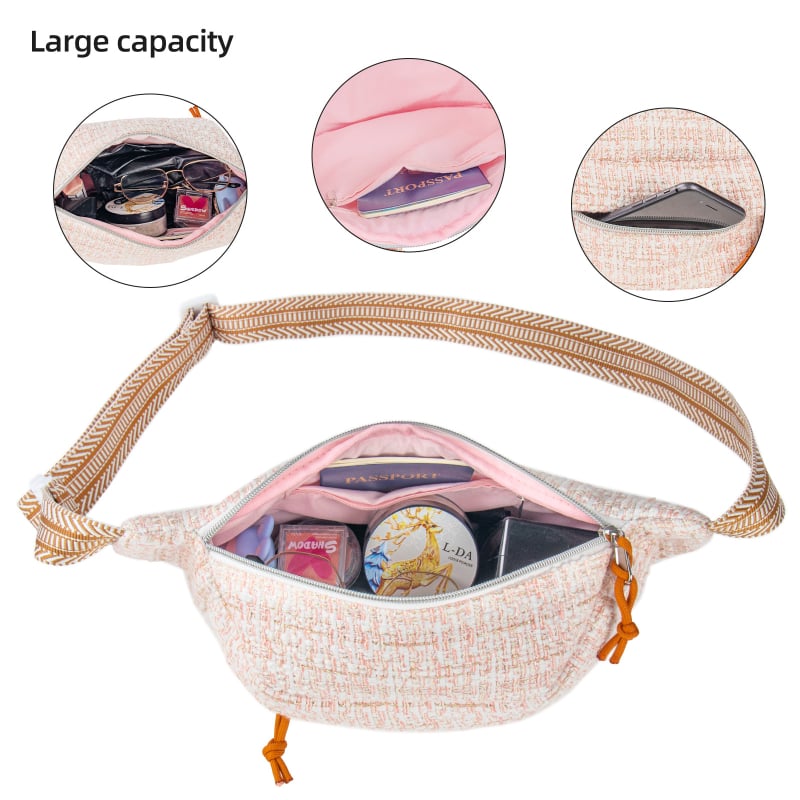 Γυναικεία casual τσάντα Μέσης με χιαστί λουρί, πολυχρηστική τσάντα με μεγάλη χωρητικότητα για άθληση