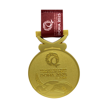 Prilagođena sportska medalja za košarku, nogomet i maraton – cinkova legura, zlatni premaz