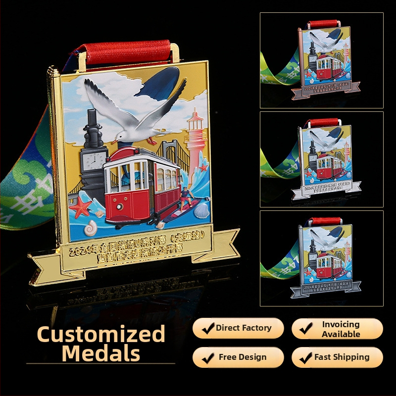 Prilagođene metalne medalje za školska sportska natjecanja – memorijalne medalje za kros, trčanje i vožnju biciklom, s prilagođenim oznakama