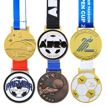 Prilagođena metalna medalja s emajlom za školski sportski dan - gravirani logotip, prigodna viseća plaketa