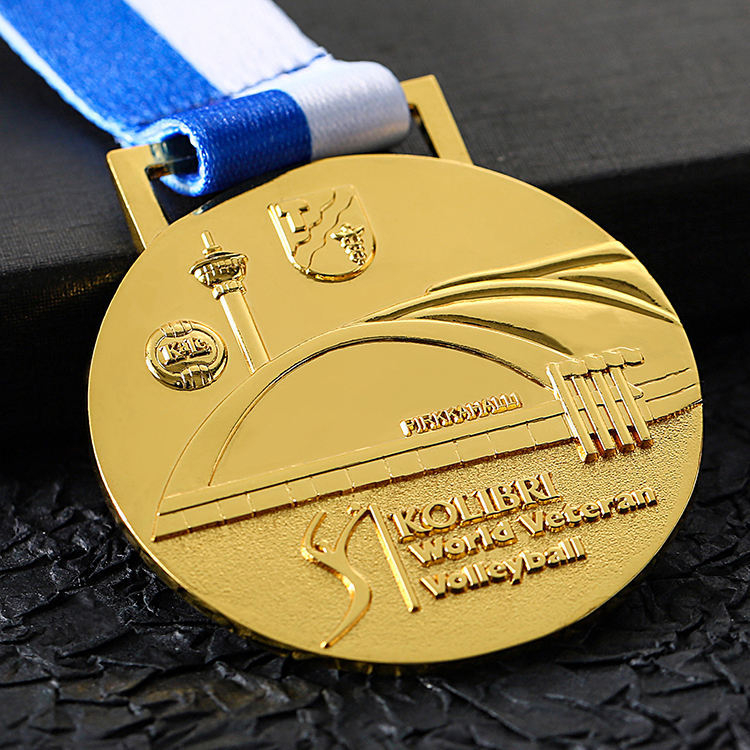 Prilagođena metalna medalja s emajlom za školski sportski dan - gravirani logotip, prigodna viseća plaketa
