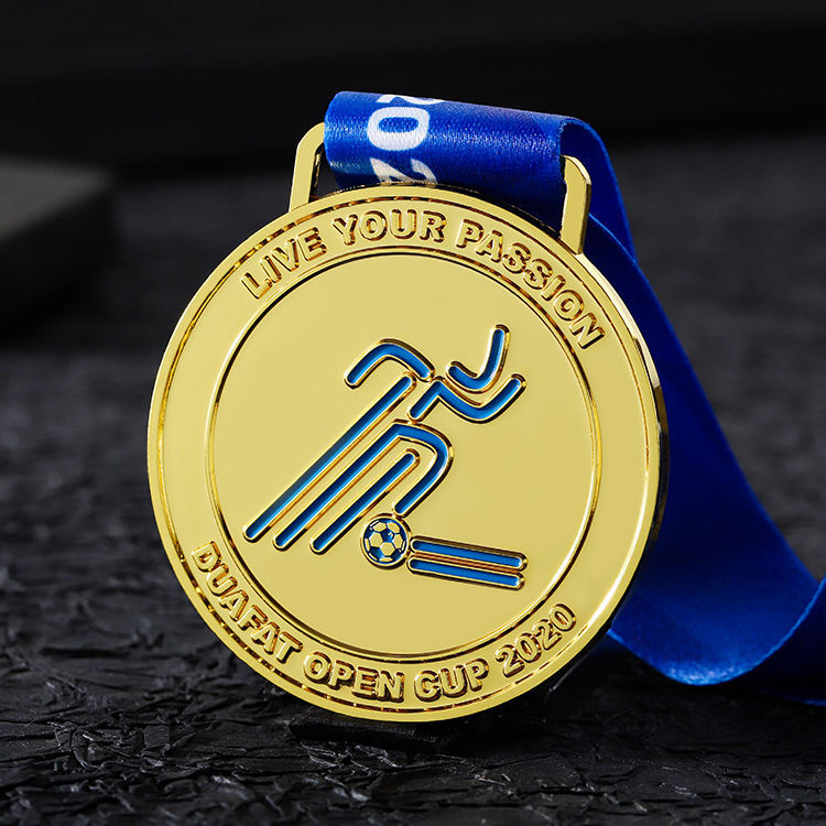 Prilagođena metalna medalja s emajlom za školski sportski dan - gravirani logotip, prigodna viseća plaketa