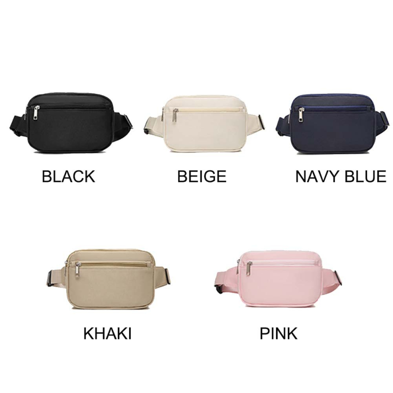 Ženska dvostruko slojevita crossbody torbica za struk, mala za trčanje i planinarenje, najlon, otisak logotipa