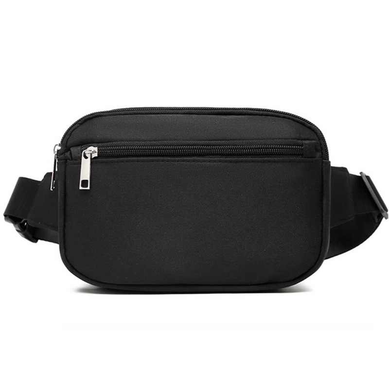 Ženska dvostruko slojevita crossbody torbica za struk, mala za trčanje i planinarenje, najlon, otisak logotipa