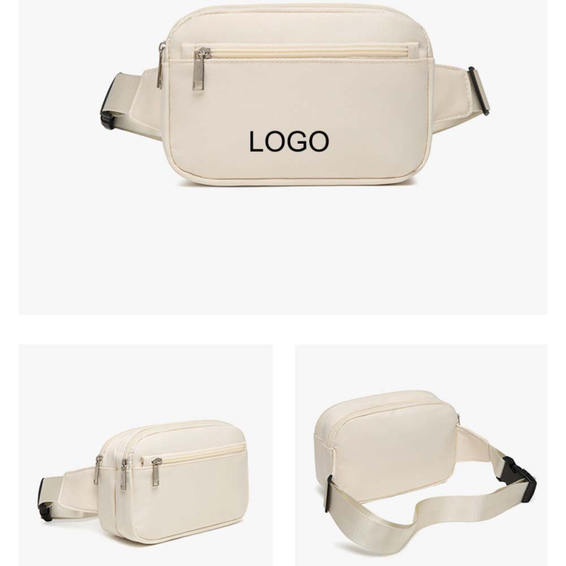 Ženska dvostruko slojevita crossbody torbica za struk, mala za trčanje i planinarenje, najlon, otisak logotipa
