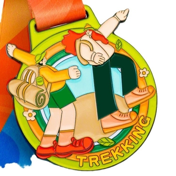 Metalne obojane medalje za planinarenje i aktivnosti na otvorenom, prilagodljive medalje za cross-country team building, prilagodljive metalne oznake