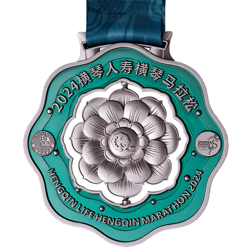 Metalna medalja s prozirnim lakom, emajl završna površina za maraton, sportske događaje i školska natjecanja, prilagodljiva rotirajuća nagrada, spomen