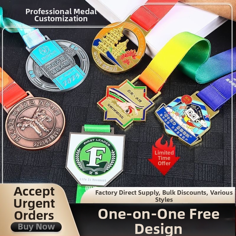 Metalna medalja, prilagođena maratonska medalja, spomen pločica za školski sportski susret, prilagođena nagradna medalja za godišnju poslovnu proslavu