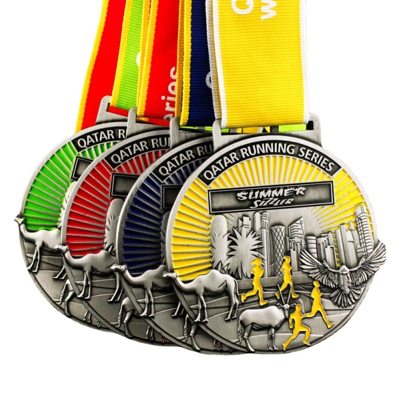 Prilagođena pločica za medalje maratona, pozlaćena