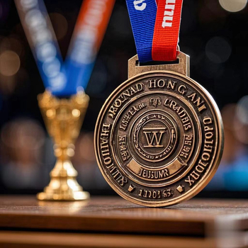 Metalna medalja za maraton, reljefna medalja od legure za školske sportske susrete, mogućnost prilagođenog logotipa