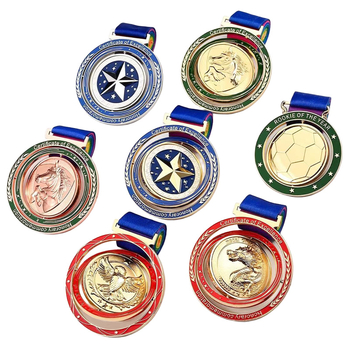Prilagođena metalna medalja za maraton i školske košarkaške igre – zlatna, srebrna i brončana, okretna, pečena emajl dekoracija