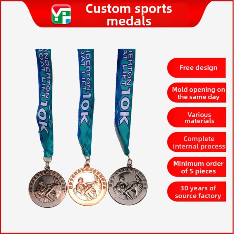 Prilagođene sportske medalje za maraton, Taekwondo i atletska natjecanja s metalnim oznakama i certifikatima na traci