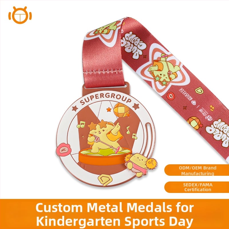 Prilagođena metalna medalja za maraton i vrtić, zlatna/srebrna/brončana verzija uz otisak logotipa