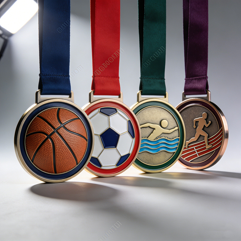 Set metalnih medalja za više sportova: košarka, nogomet, plivanje i atletika — prilagođeno korporativnim događajima