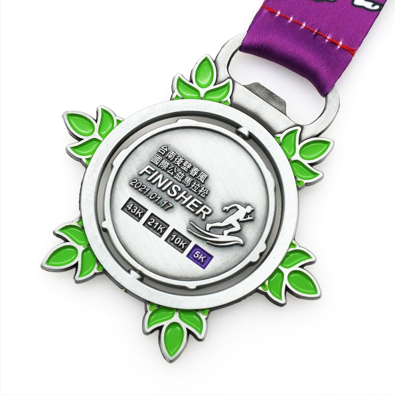 Rotirajuća medalja od cinkovog legura za maraton – memorijalna, prilagodljiva, promjer 60 mm