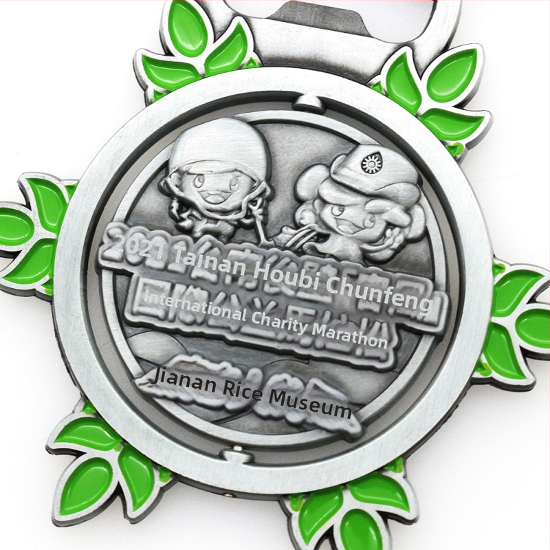 Rotirajuća medalja od cinkovog legura za maraton – memorijalna, prilagodljiva, promjer 60 mm