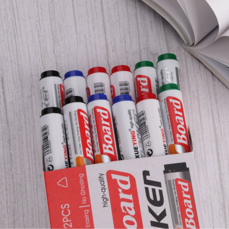 Μαρκαδόροι λευκής επιφάνειας, διαγραψιμοι, σε κόκκινο, μπλε και μαύρο; κατάλληλοι για αίθουσα διδασκαλίας και γραφείο; blister συσκευασία; 12 τεμάχια.