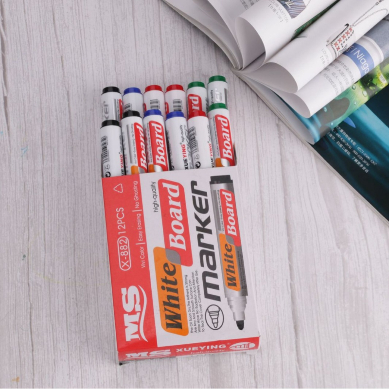 Μαρκαδόροι λευκής επιφάνειας, διαγραψιμοι, σε κόκκινο, μπλε και μαύρο; κατάλληλοι για αίθουσα διδασκαλίας και γραφείο; blister συσκευασία; 12 τεμάχια.