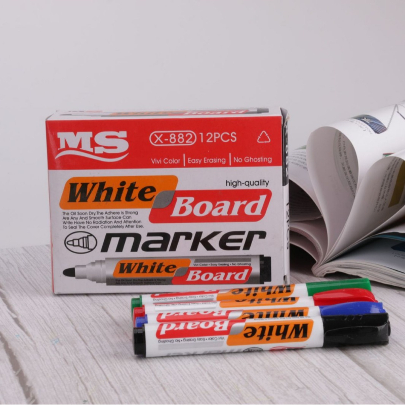 Μαρκαδόροι λευκής επιφάνειας, διαγραψιμοι, σε κόκκινο, μπλε και μαύρο; κατάλληλοι για αίθουσα διδασκαλίας και γραφείο; blister συσκευασία; 12 τεμάχια.