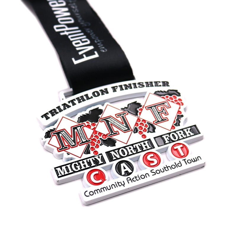 Maratonska medalja, cinkova legura, vanjski trkački događaj, zlatno premaz, prilagođeni logotip