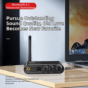 Bluetooth 5.1 RCA prijímač, digitálny na analógový audio konvertor s optickým a koaxiálnym výstupom, podpora USB flash disku, diaľkové ovládanie - T01