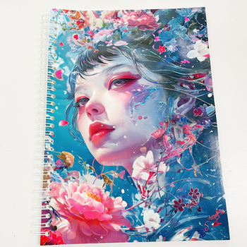 Vysokokvalitný obojstranný kreatív plánovač s lesklým Copperplate papierovým obalom, s postavou dievčaťa, formát A4, odnímateľný zošit
