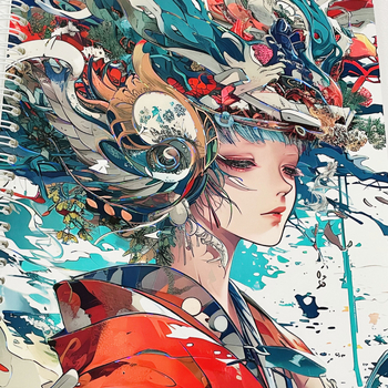 Vysokokvalitný obojstranný kreatív plánovač s lesklým Copperplate papierovým obalom, s postavou dievčaťa, formát A4, odnímateľný zošit